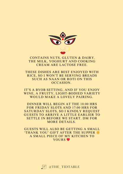 The Tidtable - Swedish and Indian fusion dinner, next 31st of October