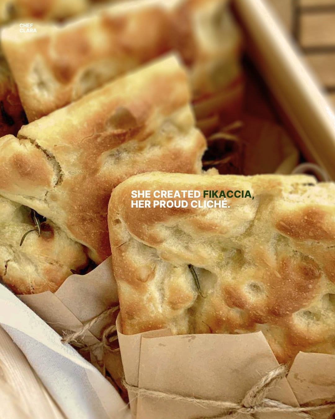 Fikaccia, private delivery by Chef Clara